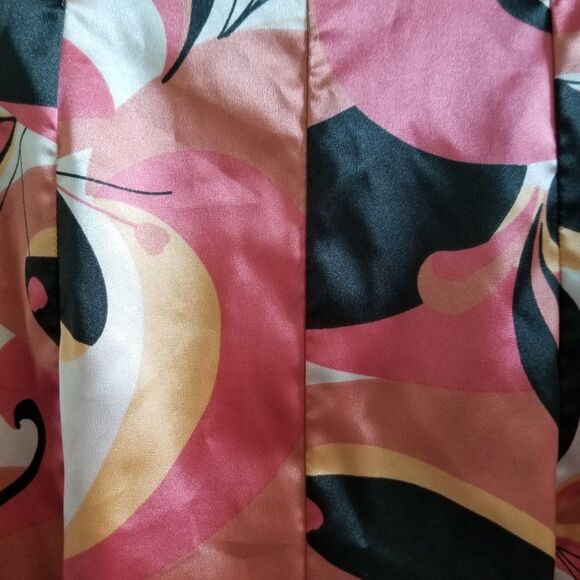 Apt. 9 Stretch Silk-Look Fully Lined Skirt Size 6 Peach and Brown - Beautiful! - Picture 3 of 16